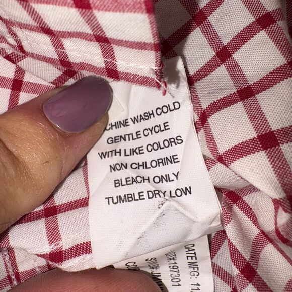 Johnnie O Maroon Plaid Long Sleeve Button Down Shirt Mens Medium/preppy/beachy - Picture 2 of 7